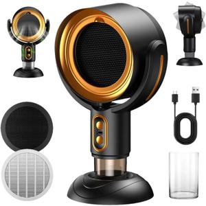 Desktop Smoke Purifier Fan, Portable USB Rechargeable Adjustable Angle Smoke Trap, Mini Air Purifier with Removable Washable Filter for Indoor Smoking, Cooking, RV, Office & Kitchen Use