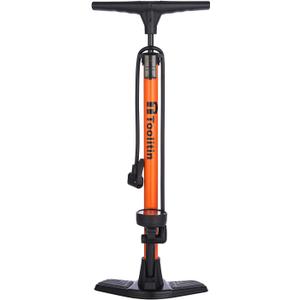 TOOLITIN Floor Bike Pump with Gauge,160 PSI High Pressure, Bicycle Pump Compatible with Presta and Schrader Valve (Air Plus-Orange) TOOLITIN Floor Bike Pump with Gauge,160 PSI High Pressure, Bicycle Pump Compatible with Presta and Schrader Valve (Air Plus-Orange)
