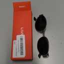 livho Retro Polarized Sunglasses - UV400 Protection, Oval Shape, Metal Frames - (Grey/Silver)