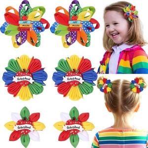 6PCS Back to School Hair Bows for Girls, Hair Bow Clips, Back to School Hair Accessories for Girls Grosgrain Ribbon Bows With Alligator Clips for Kids Teen