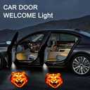 2PCS No Fade Car Door Lights,Fire Tiger Car Door Lights Logo Projector LED Shadow Welcome Lamp Tiger Gifts Accessories Suitable for All Brands Vehicles Motorcycle