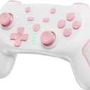 Matbip Wireless Pro Controller for Switch/Switch 2/Switch Lite/Switch OLED, wireless controller for switch with 2 back buttons, 3-level TURBO adjustable (Pink)