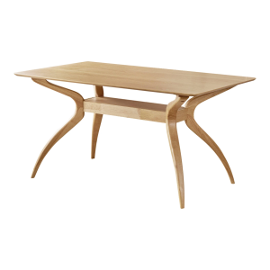 Christopher Knight Home Mid-Century Dining Table With Curved Spider Leg Base, Durable Rubberwood,  59" W x 35.5" D x 30.5" H, Elegance - Natural
