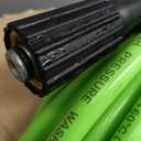 PVC Pressure Washer Hose 50 FT x 1/4", Kink Resistant Power Washer Hose, High Pressure Water Hose Extension Replacement for Home Use with M22-14mm Brass Fittings, 3300 PSI, Green