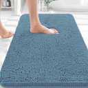 OLANLY Bathroom Rugs 36x24, Extra Soft Absorbent Chenille Bath Rugs, Rubber Backing Quick Dry, Machine Washable Bath Mats for Bathroom Floor, Tub and Shower, Home Decor Accessories, Airy Blue