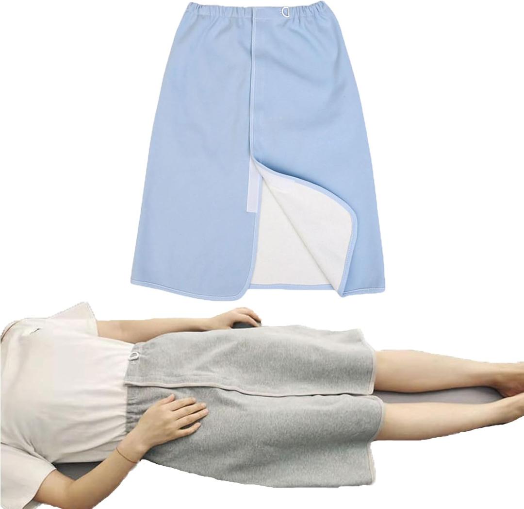 Unisex Diaper Skirt, Leak-Proof Waterproof pad, Adjustable and Reusable, Suitable for bedridden Elderly, Menstruating Women, and Children with Urinary Incontinence(Blue,XL)