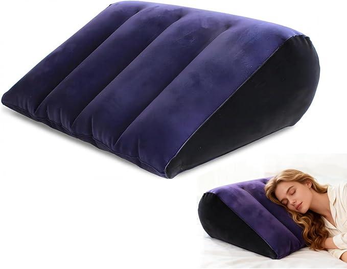 Portable Wedge Pillow Inflatable Cushion，Body Positioners for Legs, Lightweight Wedge Pillow for Sleeping, Leg Elevation, Use in Bed,Support Triangle Bed Pillow for Legs and Back