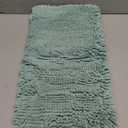 Amazon Basics Bathroom Rugs, Extra Soft Absorbent Shag Bath Rugs, Non-Slip, Quick Drying, Machine Washable, Plush Comfort for Bathroom Floor, Tub and Shower, 21" x 34", Seafoam Green