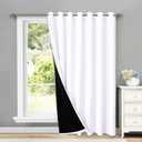 NICETOWN Full Shading Curtains for Patio Door, Super Heavy-Duty Thermal Backing Sliding Glass Door Drape, Privacy Assured Window Treatment (1 Panel, 100 inches W x 84 inches L, Pure White)