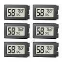 6 Pack Mini Hygrometer Indoor Humidity Meter, Small Digital Thermometer Humidity Gauge Meter, Indoor Thermometer Hygrometer Monitor Fahrenheit () for Humidor, Thermostat Reptile Tank, Mason Jars