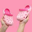OWIF Boys Girls Toddler Clogs Little Kids Slip on Slides Sandals Truck Car Bunny Summer Water Shoes Garden Beach Pool Outdoor Bathing Shower Slippers Pink, 10-10.5 Little Kid