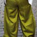 DINGANG Women's Wide Leg Satin Cargo Pants High Waisted Casual Trousers (Green, L)
