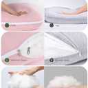 Momcozy Pregnancy Pillows for Sleeping, U Shaped Full Body Maternity Pillow for Side Sleeping - Support for Back, Legs, Belly, HIPS, 57 Inch, Pink