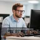 Gaming Glasses, Anti Blue Light Glasses Men, Lightweight Frame Square UV400 Protection Blue Computer Eye