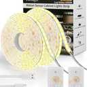 Rechargeable Under Cabinet Lighting Wireless Battery Operated, 2 Pack 6.56FT 2200mAh COB LED Light Strips Motion Sensor Under Counter Lights for Kitchen, Battery Powered Closet Shelf Hallway Led Light