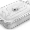 MALACASA Casserole Dish With Lid, 3.4 Quart Baking Dish With Lid, Lasagna Pan Deep Ceramic Bakeware Covered Casserole Dish, Microwave, Oven Safe, Series BAKE-GREY