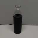 veegoal 25 Oz Borosilicate Glass Water Bottles with Bamboo Lid, BPA-FREE, Non-Slip Silicone Sleeve, and Stainless Steel Leak Proof Lid - Reusable Glass Bottle for Men and Women (Black)