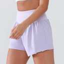 Women's High Waisted Running Shorts with Spandex, Athletic Shorts for Women Light and Airy with Wind-Resistant Fabric (Purple, M)