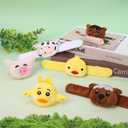 12 PCS Stuffed Animal Slap Bracelets Plush Animal Slap Bracelets Cute Wrist Slap Band Toy Wrist Animals Wrist Pets Slap Bracelet Wrist Toy for Boys Girls Easter Birthday Gifts Party Favors 6 Styles