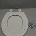 CHURCH Toilet Seat, Easy Clean Hinges Release for Deep Cleans, Durable Enameled Wood Seat, Round, Biscuit