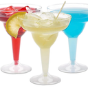 Prestee 50 Clear Plastic Margarita Glasses, 12oz - Heavy Duty Margarita Glasses Disposable for Cinco de Mayo Party Decorations, Taco Party, Plastic Cocktail Cups