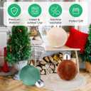 Sinmoe 3 Pcs Giant Velvet Christmas Inflatable Balls Ornament 12 Inch Neutral Hanging Xmas Balls Large Blow up Flocked Decorations for Holiday Couch Chair Lawn Porch Decor