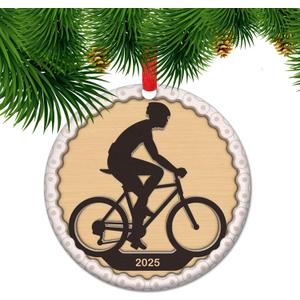 Biking Ornament - Bike Lover Christmas Tree Decor, Bicycle Ornament, Gift for Biking Enthusiasts, Cyclist Gift, Bike Themed Holiday Decoration (C01)