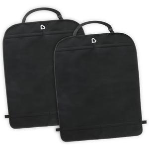 Munchkin Back Seat Cover for Kids, Deluxe Kick Mats Car Seat Protector, Black, 2 Pack