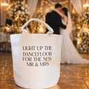Yungyan Wedding Baskets with Handles 16 inch Large Storage Basket for Wedding Glow Sticks Slippers Flip-flops Umbrella Blankets Gift Container for Ceremony Ivory White(Dance Floor)