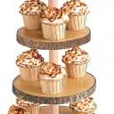 Hanson and Bennett Rustic Cake Stand - Beautiful and Natural Rustic Wedding Cake Stand Makes for Stunning Rustic Wedding Decor and Rustic Cupcake Stand