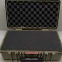 Monoprice Weatherproof Hard Case - 22in x 14in x 8in, OD Green with Customizable Foam, Shockproof, IP67 (20.3 Liter)