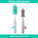 Electric Bottle Brush Cleaner, Portable Electric Baby Bottle Brush Cleaner for Travel, Rechargable Travel Bottle Cleaner Kit with Nipple & Straw Brush, Perfect Mom Essentials After Birth Gift, Green