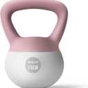 Soft Kettlebell 5LB/10LB/15LB/20LB/25LB, Kettlebells for Home Gym Strength Training, Anti-Slip Fitness Weights for Men Women (15LB Pink-White)