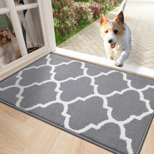 OLANLY Indoor Door Mat, 36"x24", Non-Slip Absorbent Resist Dirt Entrance Mat, Washable Low-Profile Inside Floor Doormats for Entryway, Grey
