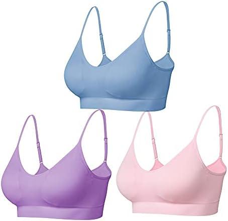 Comfyin Padded Bralette for Women Straps Sleep Bras Seamless Yoga Sport Bras, (Medium(