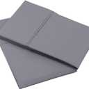 Amazon Basics 400 Thread Count 100% Cotton Pillow Cases, Soft, Wrinkle Resistant, Sateen Weave, Standard Size, 30" x 20", Dark Gray, Set of 2