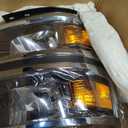 Headlight Assembly Compatible with 2014 2015 Chevy Silverado 1500 Replacement Headlamp Chrome Housing Black Trim