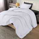 Bedding Twin Comforter Set White, Comforters Twin Size 2 Pieces Bedding Comforters Sets, Down Alternative Soft Bed Set, 1 Comforter (64 x 88 inches) 1 Pillow Sham (20 x 26 inches)