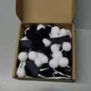 2 Pack Black Bow Decorations Black Bow Garland Banner Decor with Wool Felt Ball Pre-Strung Bows Party Decorations for Coquette Baby Shower Bridal Shower Party Supplies
