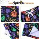 Men's Halloween Pajama Bottoms Black Neon Pajama Shorts Pumpkin Drawstring Pjs Shorts Pj Bottoms with Pockets Spider Web Elastic Sleepwear Skeleton Skull Soft Lounge Wear for Men, Large