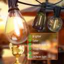 luckystyle 100FT LED Outdoor String Lights with Remote, 35+ 1 Shatterproof Bulbs Waterproof and Dimmable Patio Lights for Porch, Garden, Backyard, Deck, Balcony, 2200K Hanging Lighting