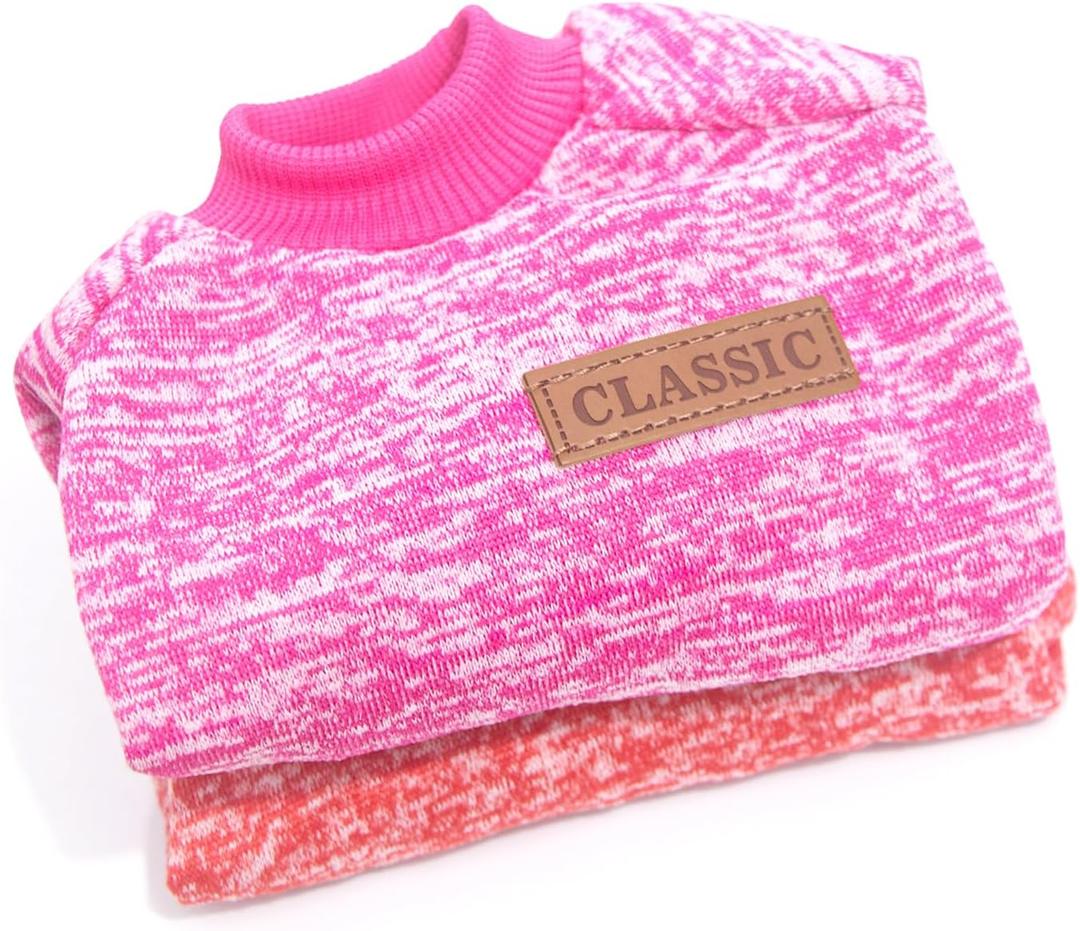 Dog Sweater for Small Dogs Fall Winter Dog Clothes Female Fleece Puppy Sweaters Warm Thick Outfit Pet Small Sweater for Boy Girl Dogs Teacup Yorkie Chihuahua,XXS