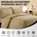 Tribeca Living Brisbane Queen Microfiber Quilt Set, Cashmere