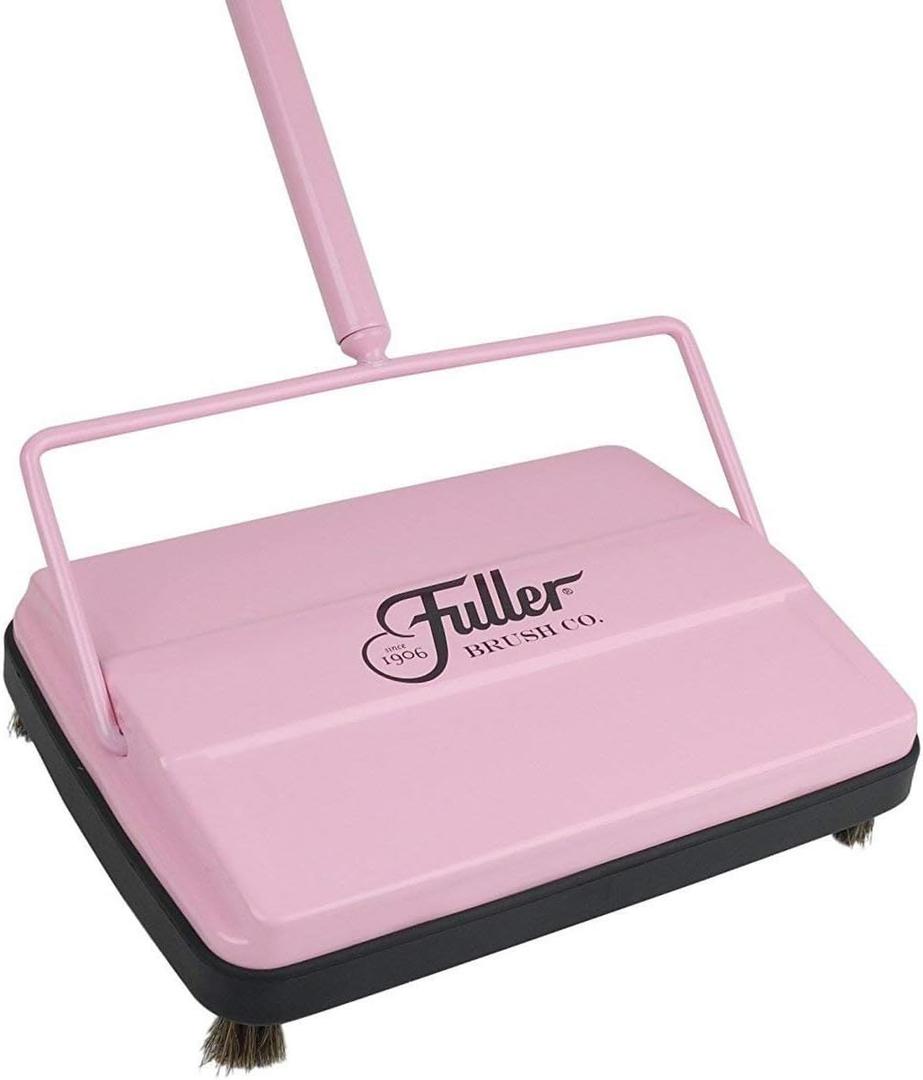 Fuller Brush 17028 Electrostatic Carpet & Floor Sweeper - 9" Cleaning Path - Lightweight - Ideal for Crumby Messes - Works On Carpets & Hard Floor Surfaces - Pink