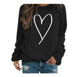 Love Heart Graphic Sweatshirt for Women Long Sleeve Love Gift Shirts Loose Casual Crewneck Valentines Day Shirts, XXL