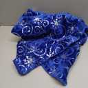 Christmas Tree Skirt Blue 30 inch Silver Christmas Tree Skirt Snowflakes Faux Fur for Xmas Holiday Home Party Decorations