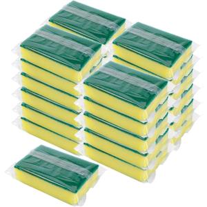 Individually Wrapped Sponges, Kitchen Dishwashing Sponge Bulk, Non Scratch Dishes Scouring Pad Dishcloth, Odor-Free Sponge Wipes for Household Cleaning Dishes Travel Apartments (30 Pack)