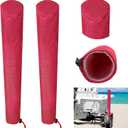 1 Pair Boat Trailer Guide Pole Pad and Cover, Red Boat Guide Pole Covers Heavy Duty 600D Oxford Cloth Foam Protector Boat Trailer Pads for Guides with Reflective Strips and Capped Ends