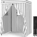 EAGLE PEAK Flex Compact 5x5 Pop-up Canopy Changing Room, Portable Privacy Dressing Room for Indoor Fashion Photoshoots, Camping, or Pool, Gray/White