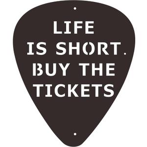 Rajukit Metal Guitar Pick Wall Decor Art  Unique Music Wall Art with Inspiring Life is Short. Buy the Tickets Inscription  Metal Wall Art Guitar Decor for Thanksgiving, Christmas